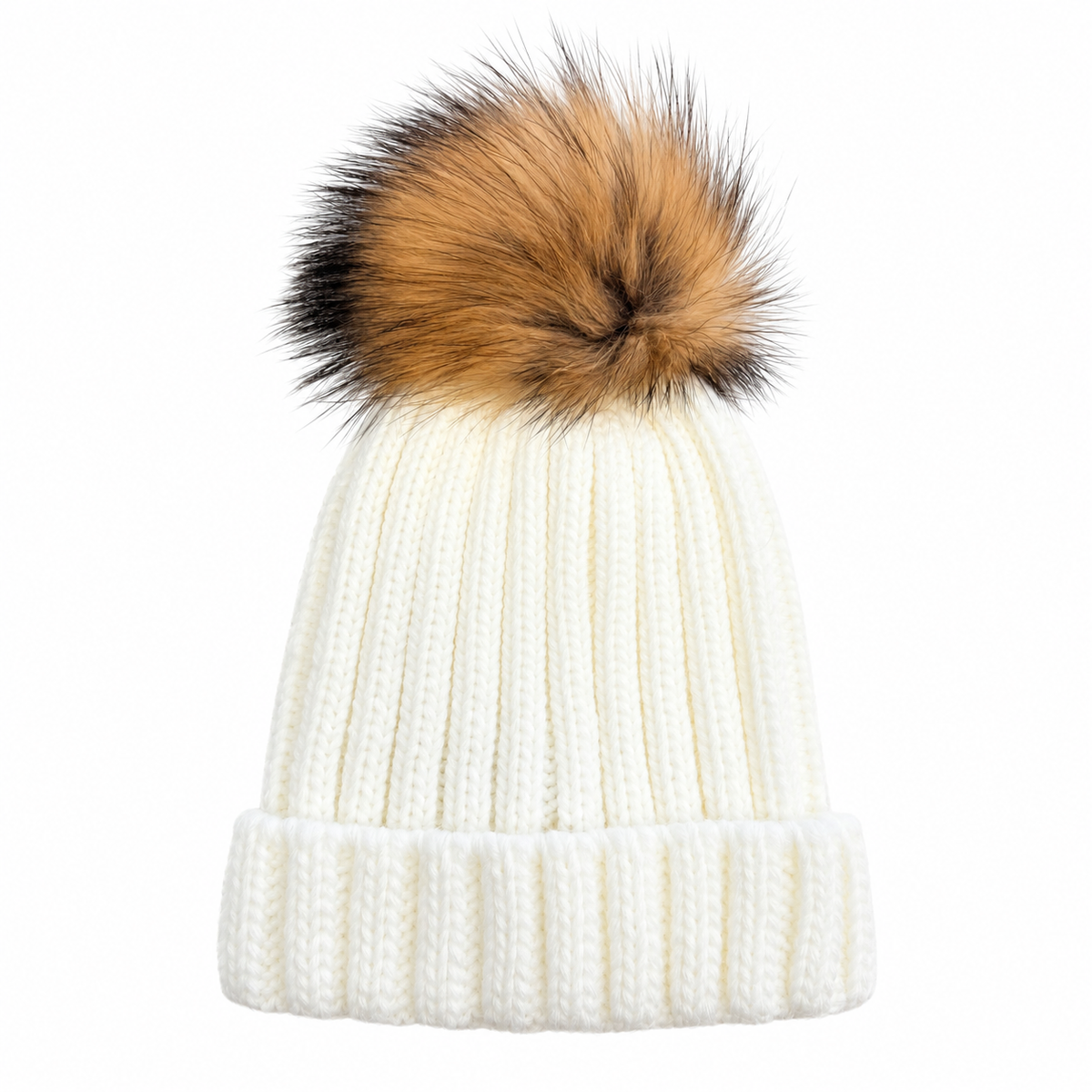 Gorro Pompon pelo crudo