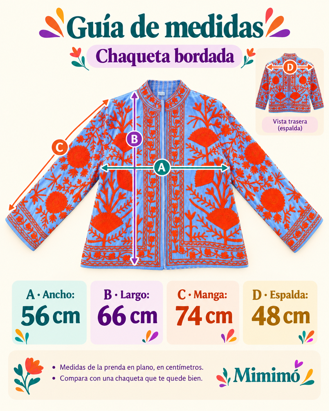 Chaqueta bordada mujer Suzani