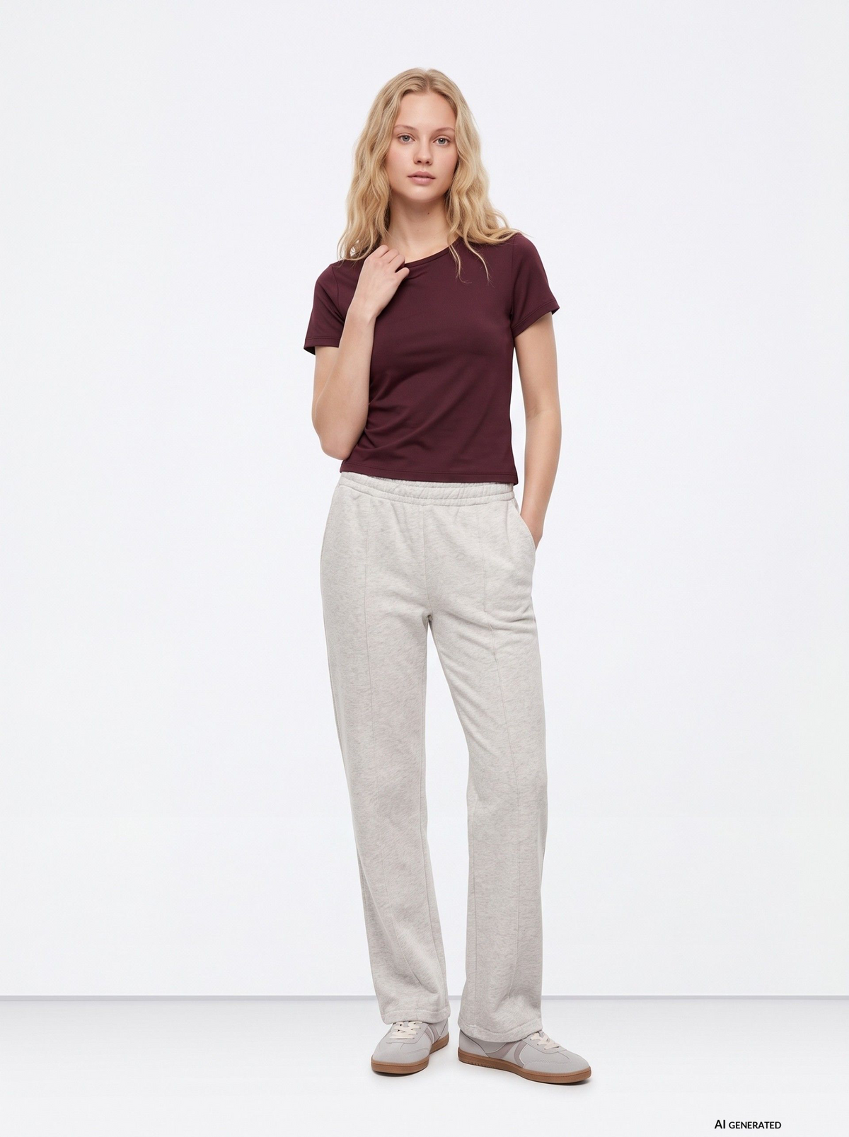 Pantalón Jogger recto en color gris.