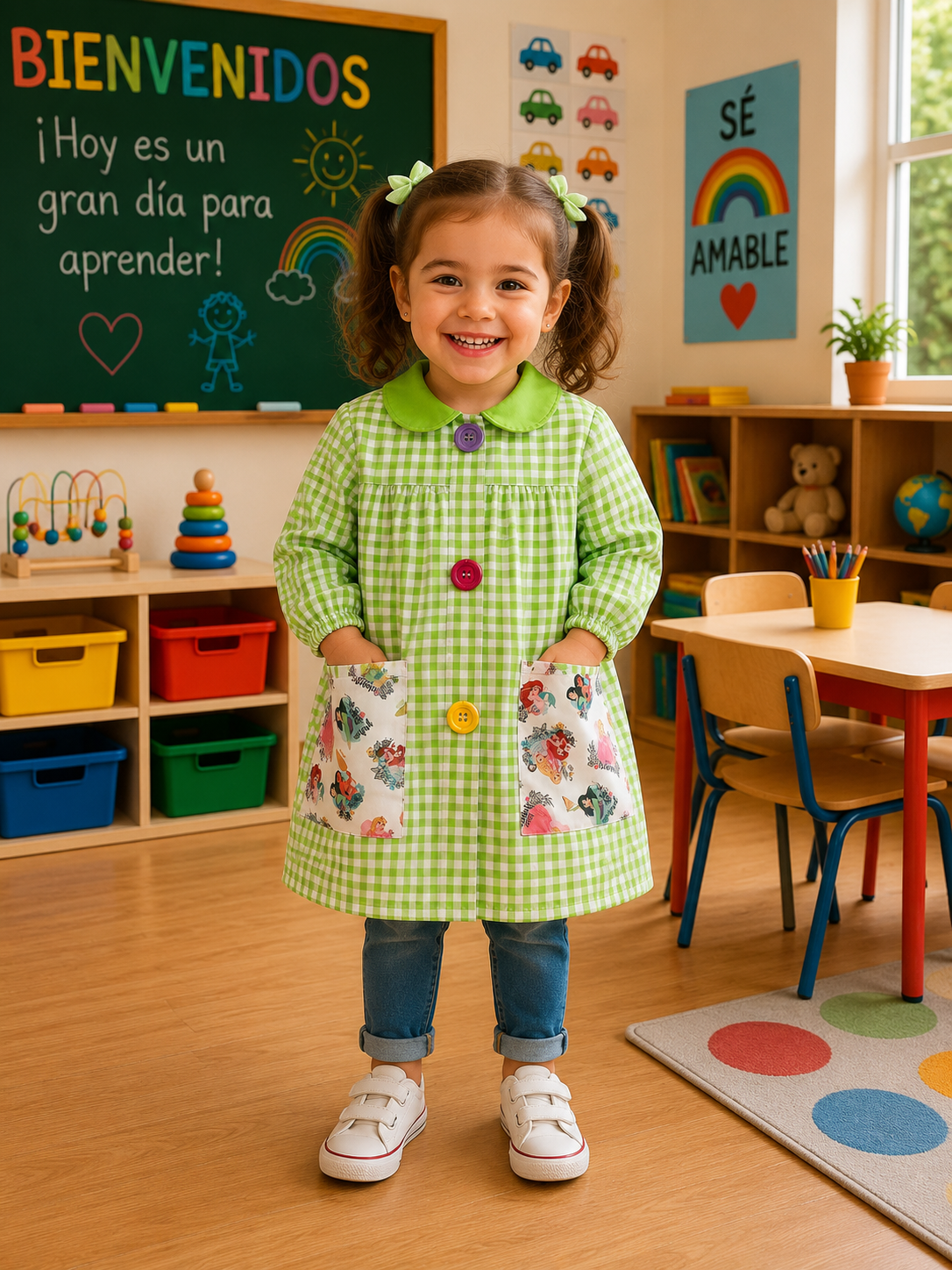 Mandilon bata escolar Princesas