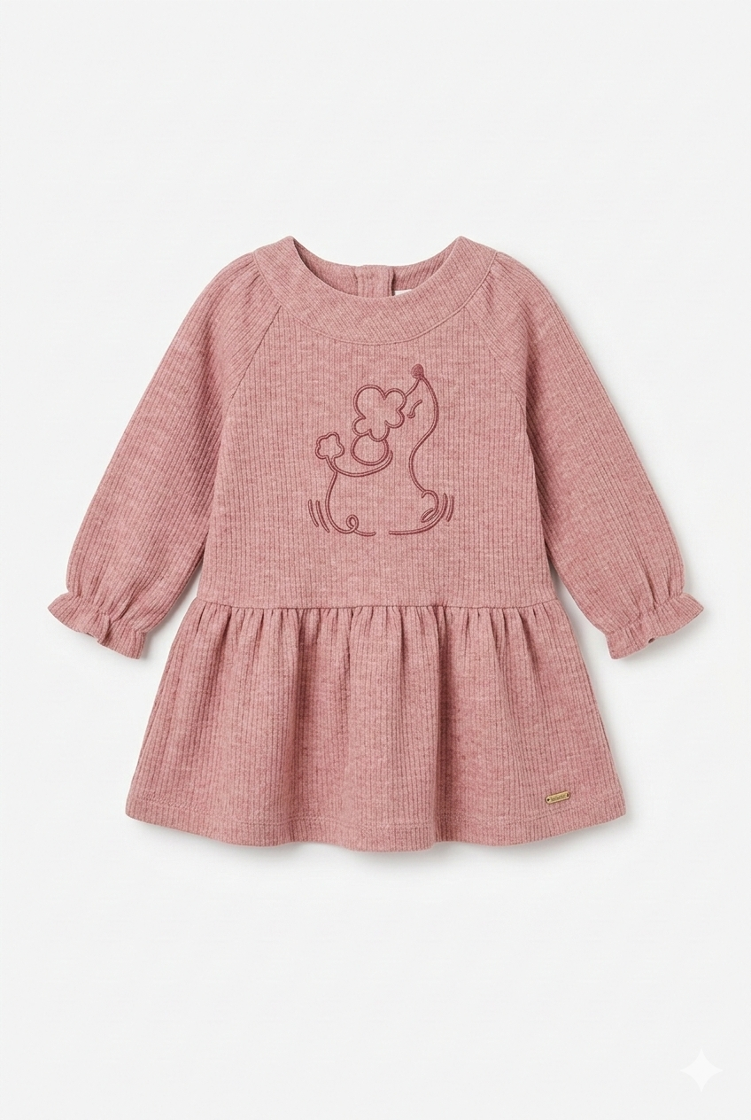 Vestido bebé canalé niña