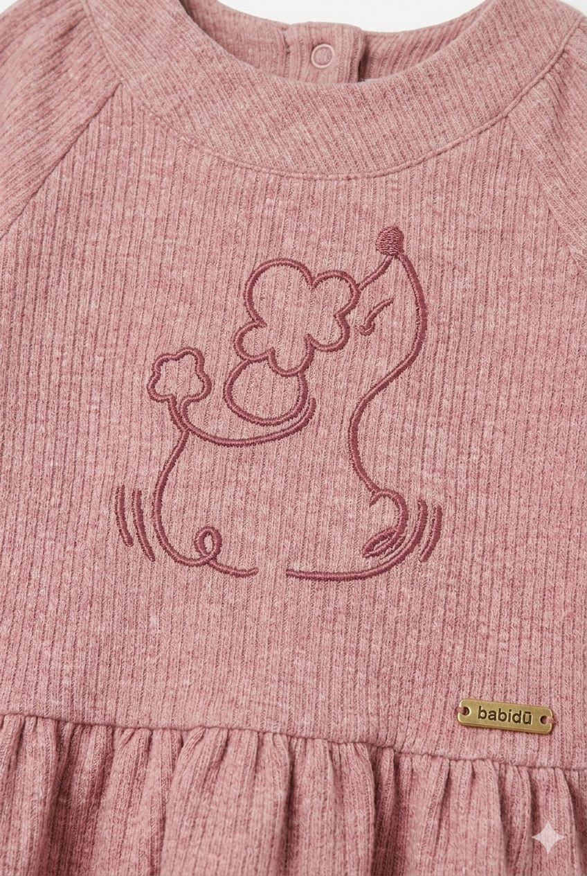 Vestido bebé canalé niña