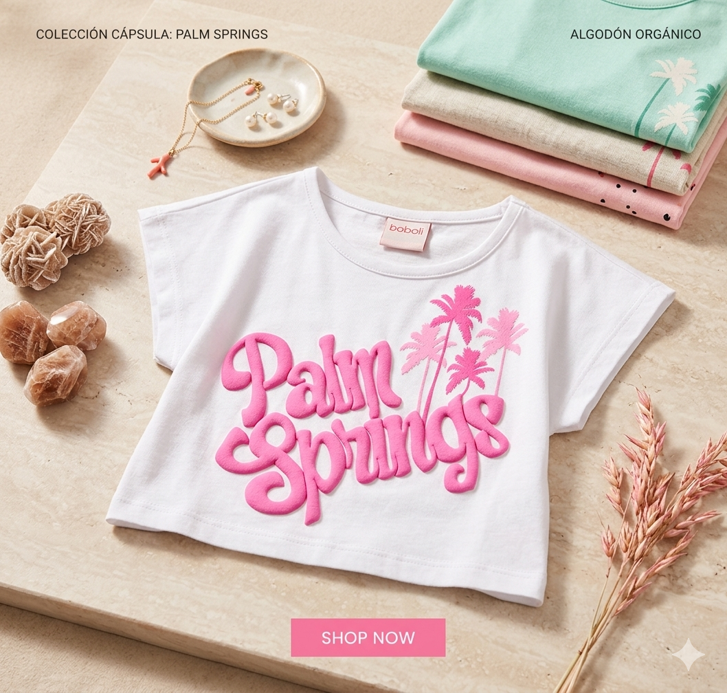 Camiseta punto manga corta de niña
