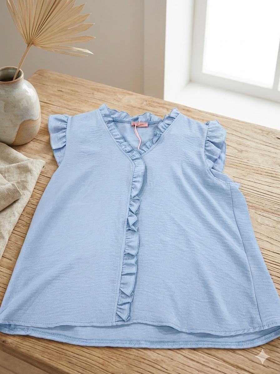 Blusa volante cuello pico