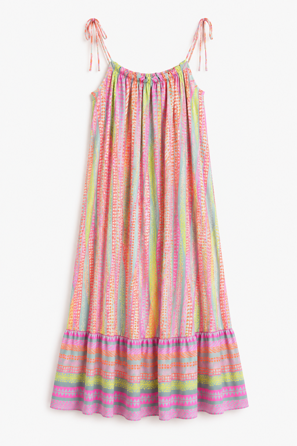 Vestido largo etnico fluor