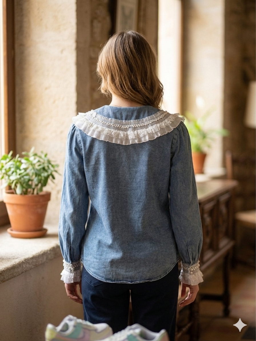 Chaqueta vaquera perlas