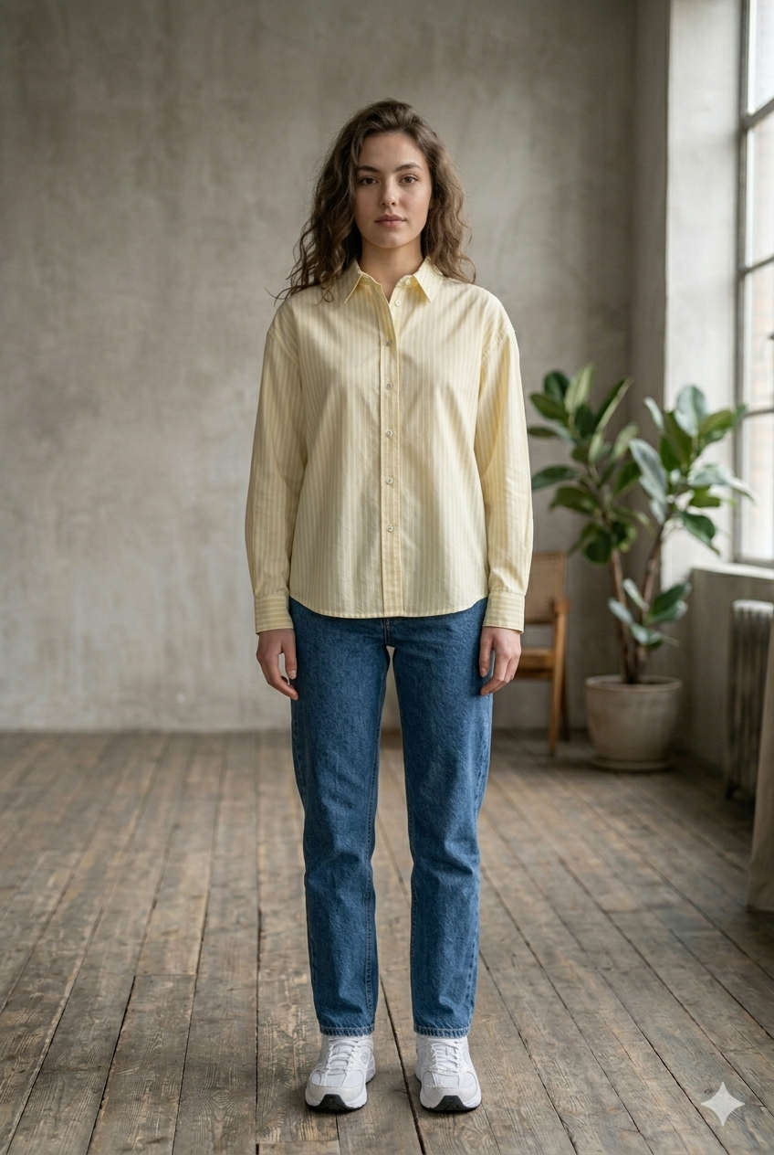 Camisa rayas corte recto