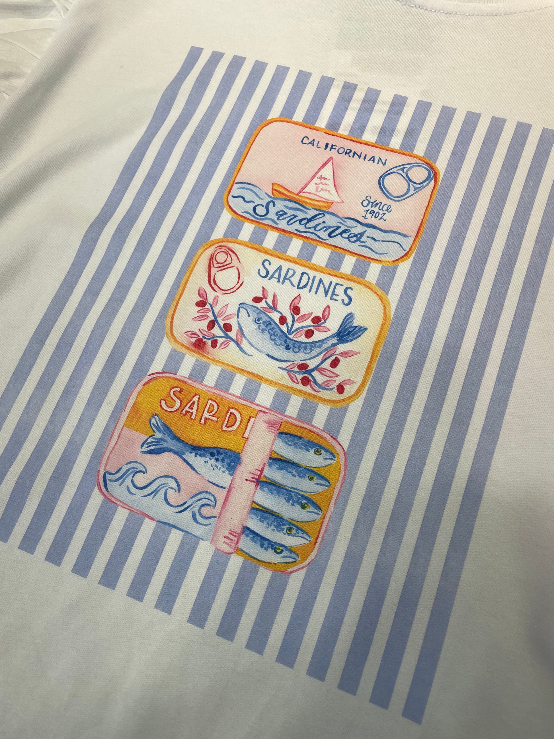 Camiseta volantes estampado delantero