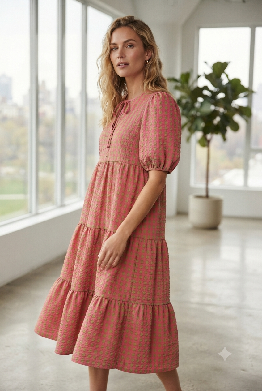 Vestido midi cuadros