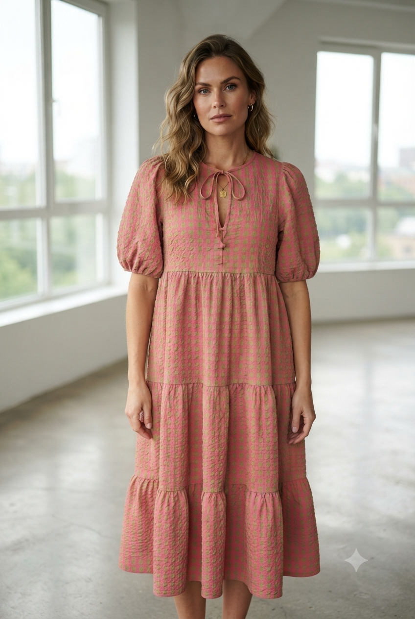 Vestido midi cuadros