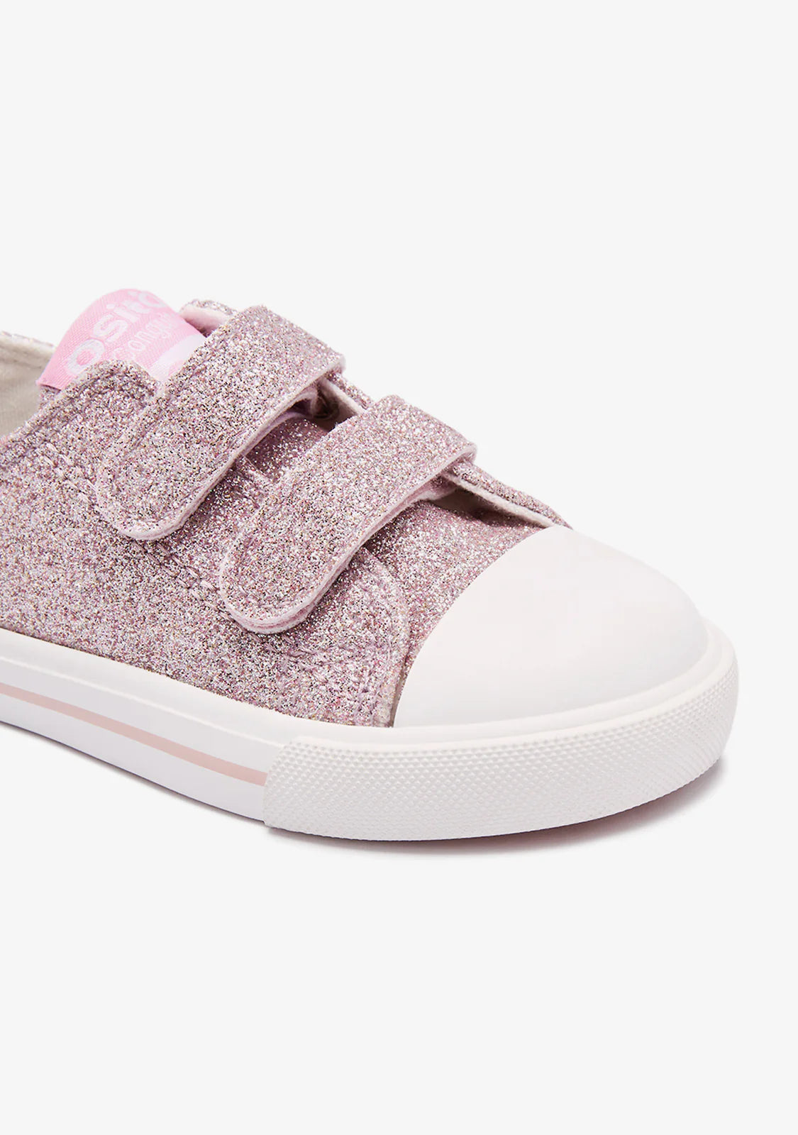 Zapatillas bebé glitter rosa lona