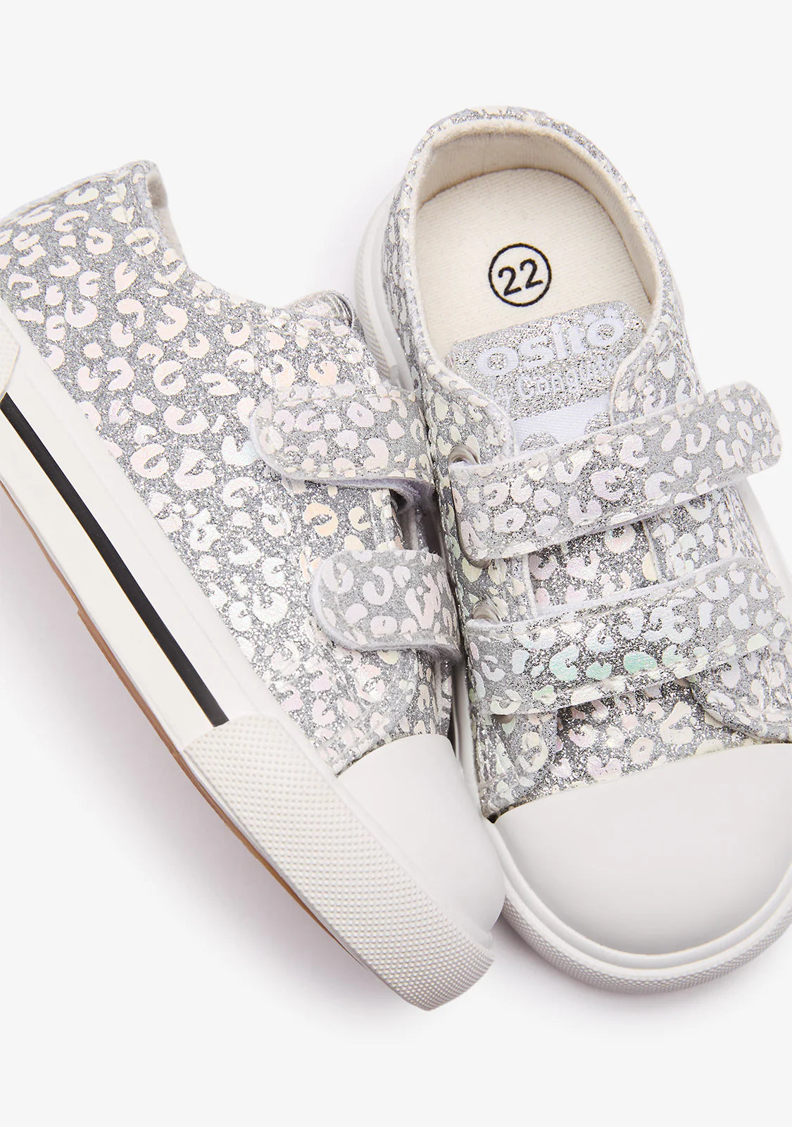 Zapatillas bebé niña glitter plata lona
