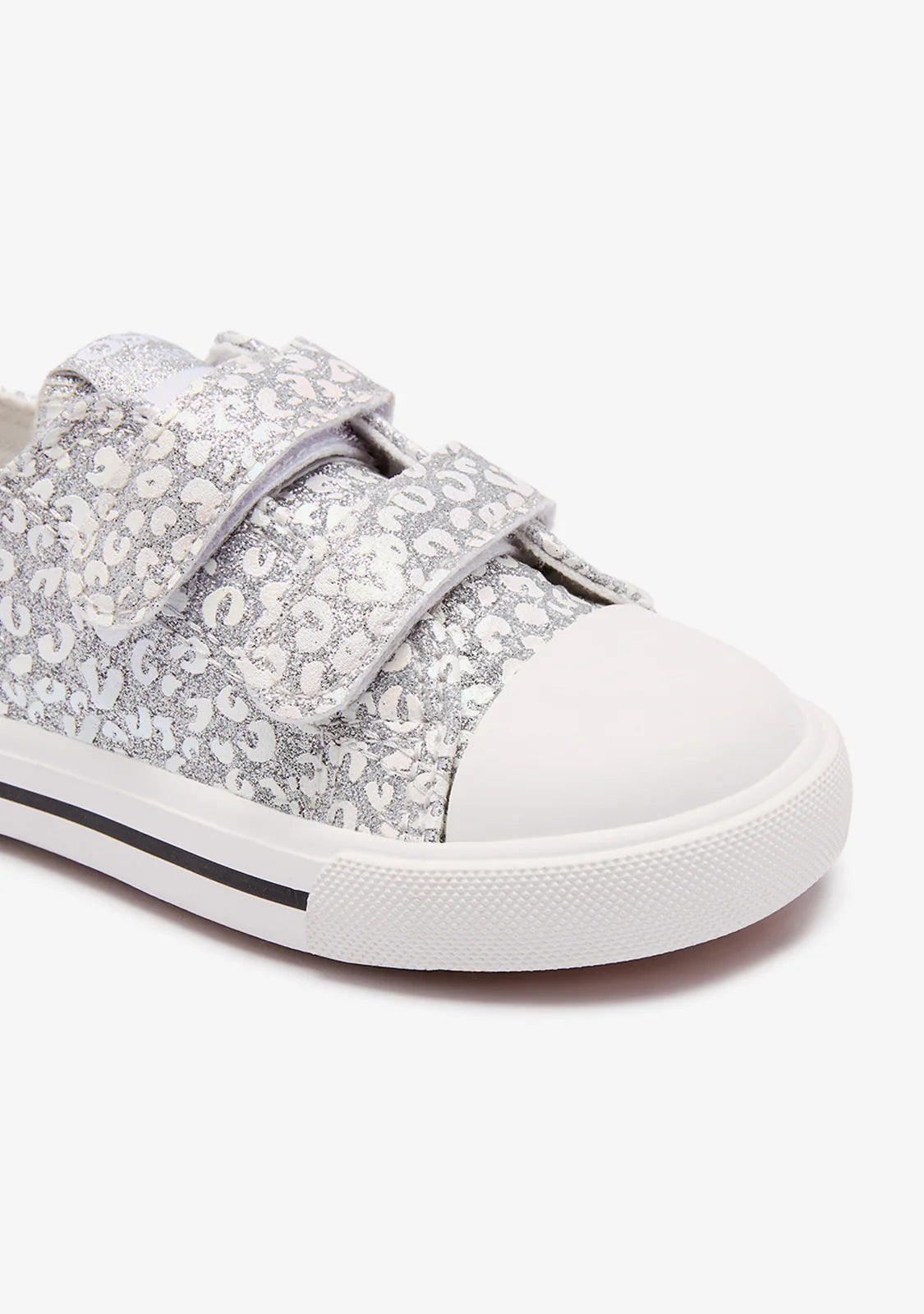 Zapatillas bebé niña glitter plata lona