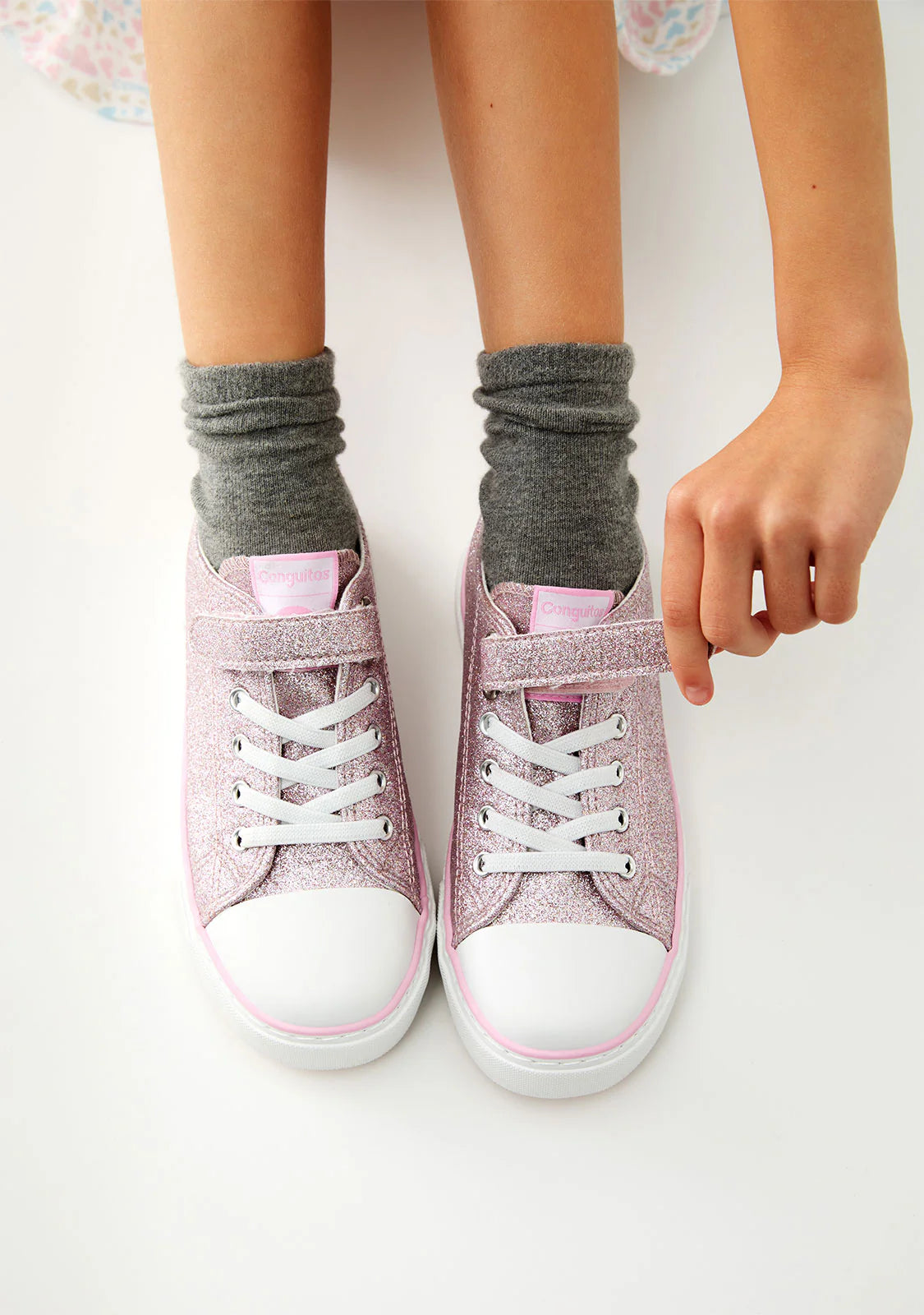 Zapatillas niña glitter rosa
