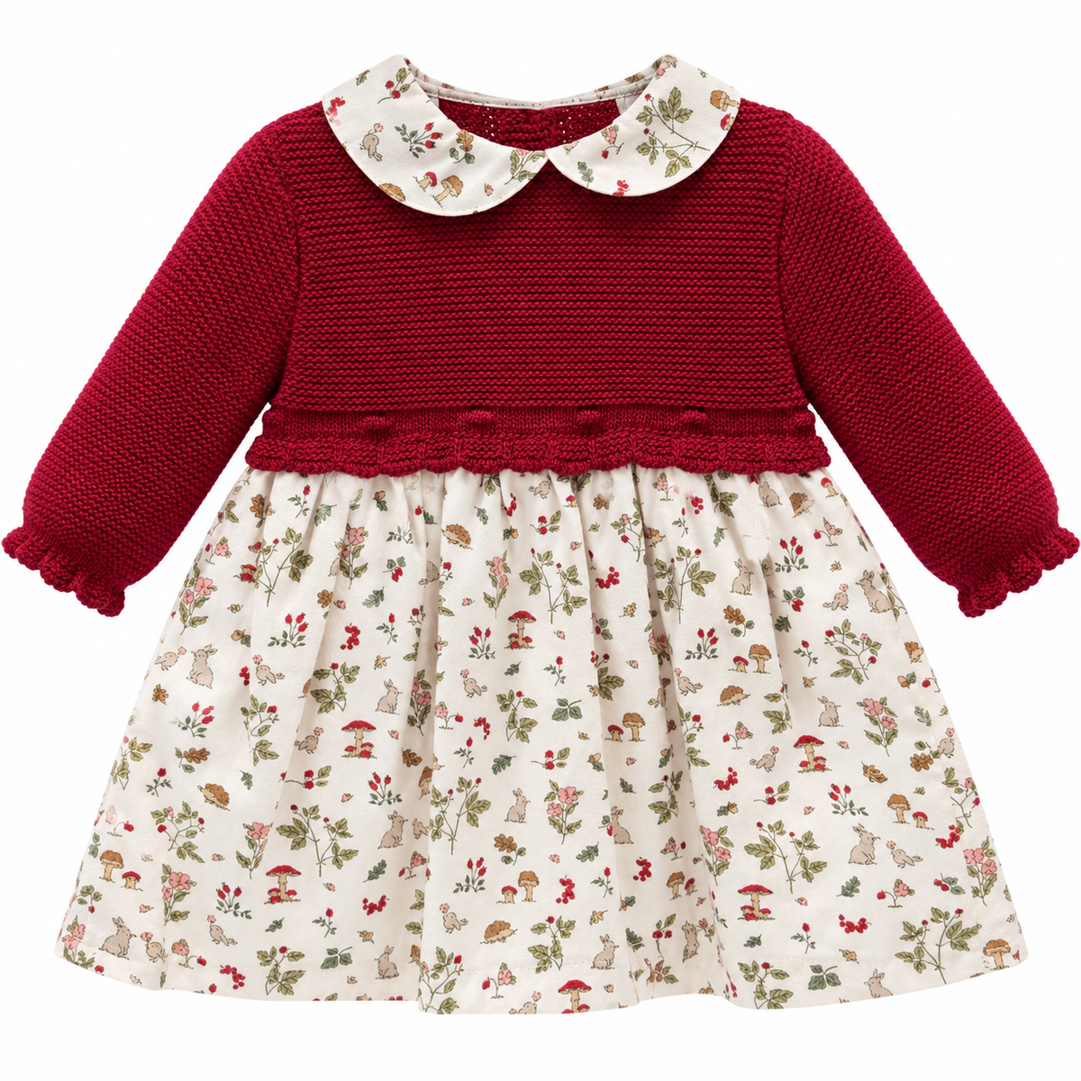 Vestido Setitas cuello bebe niña