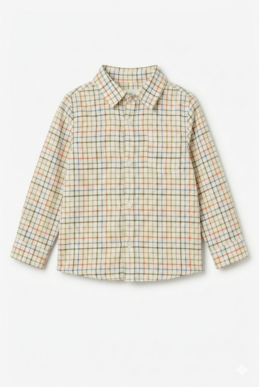 Camisa bebé de cuadros manga larga