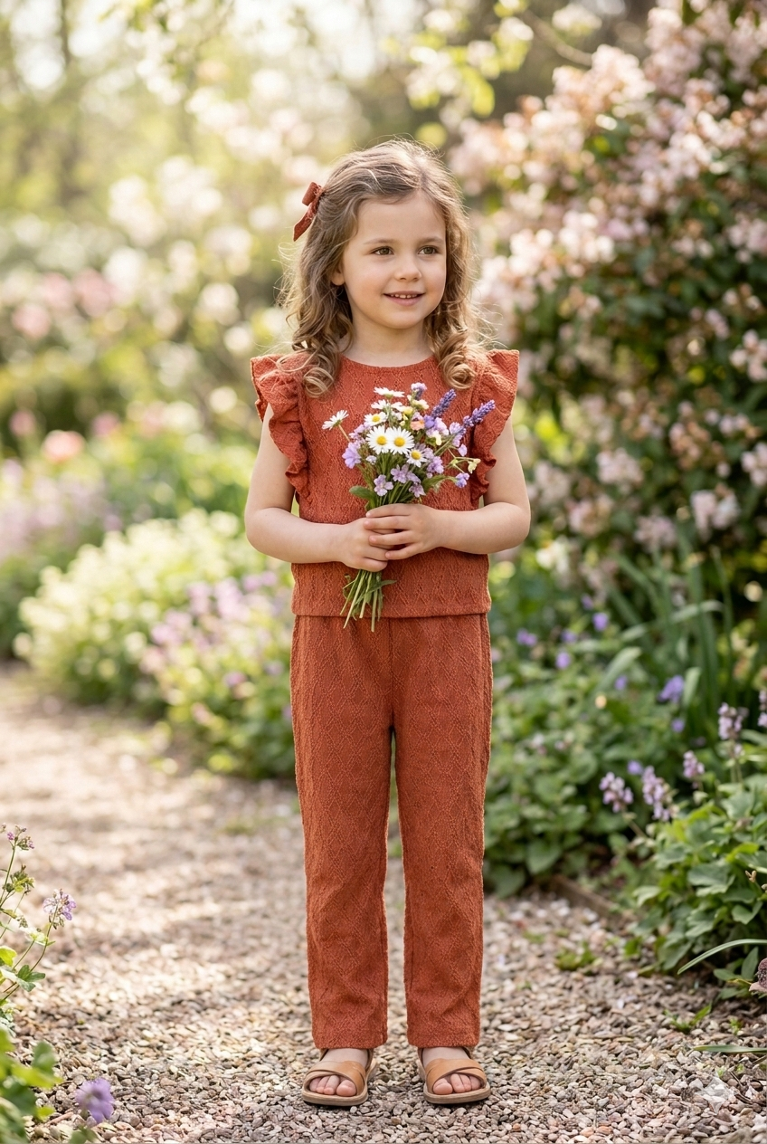 Pantalón Culotte de Punto Calado Niña