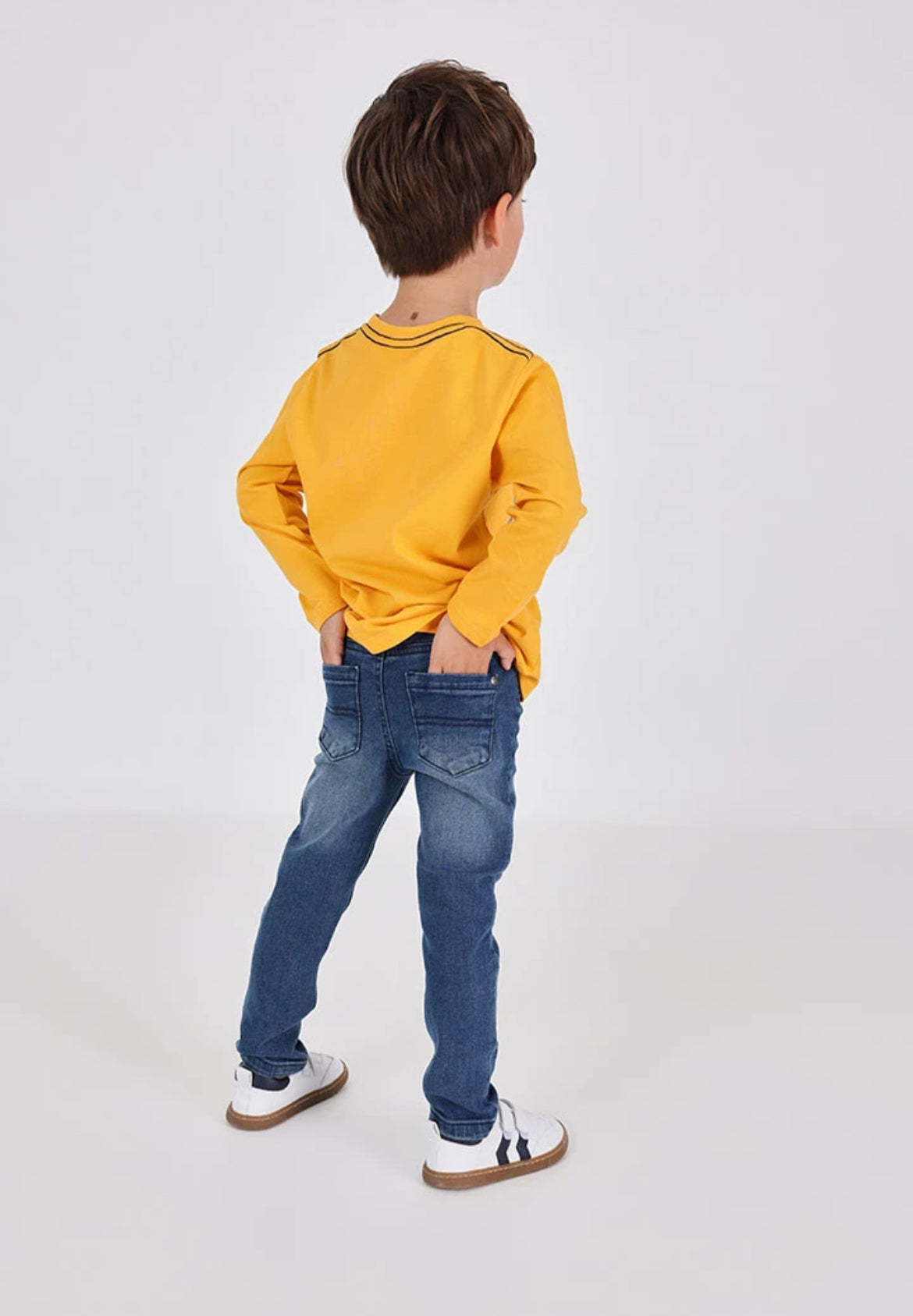 Pantalón Denim Elástico De Niño