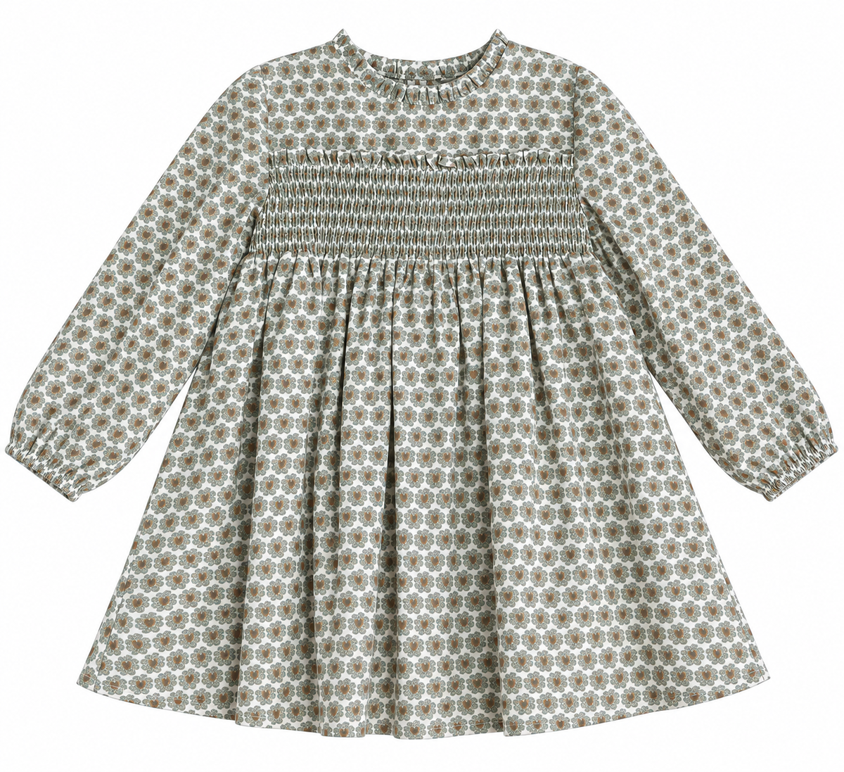 Vestido floreado niña manga larga