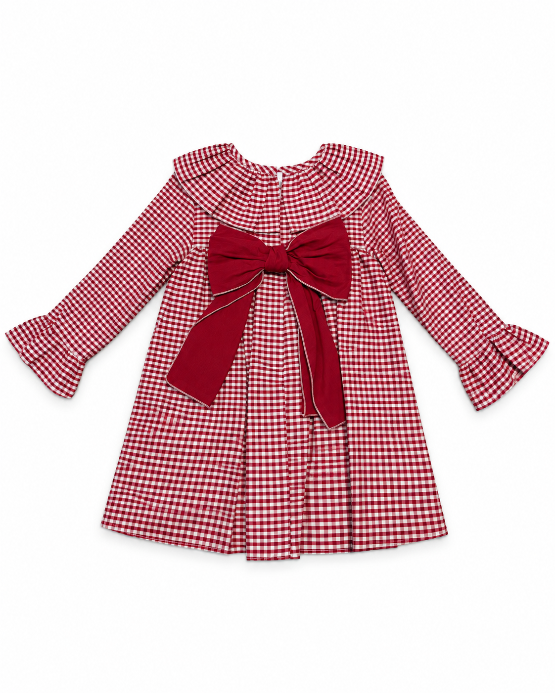 Vestido vichy niña manga larga