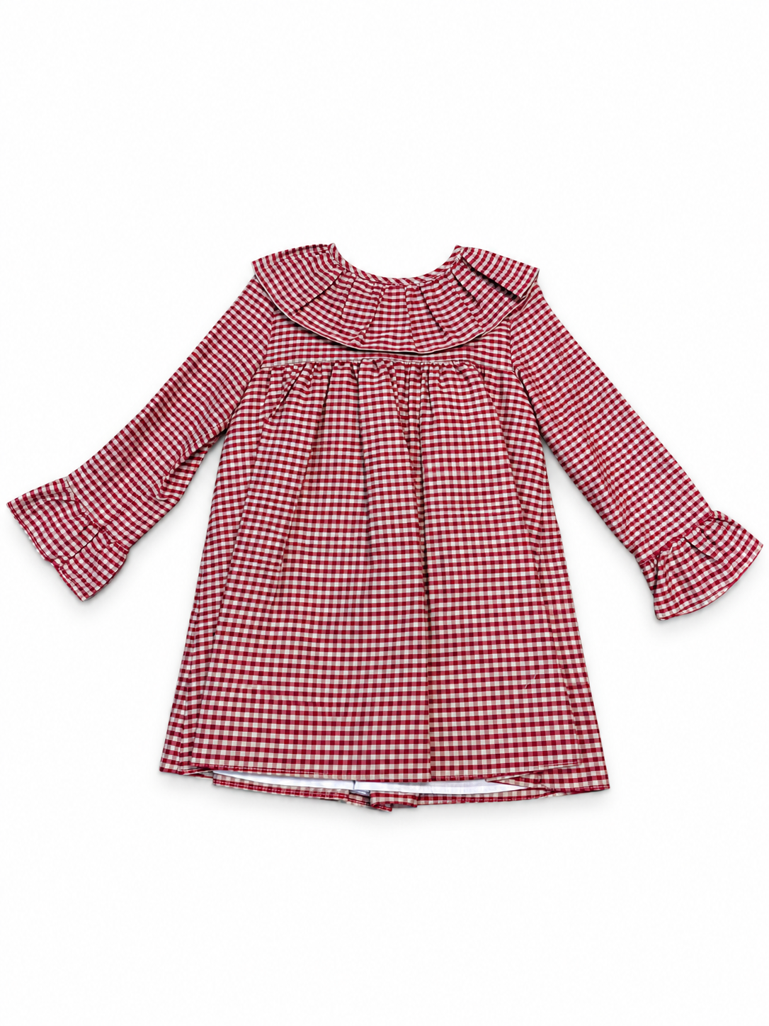 Vestido vichy niña manga larga