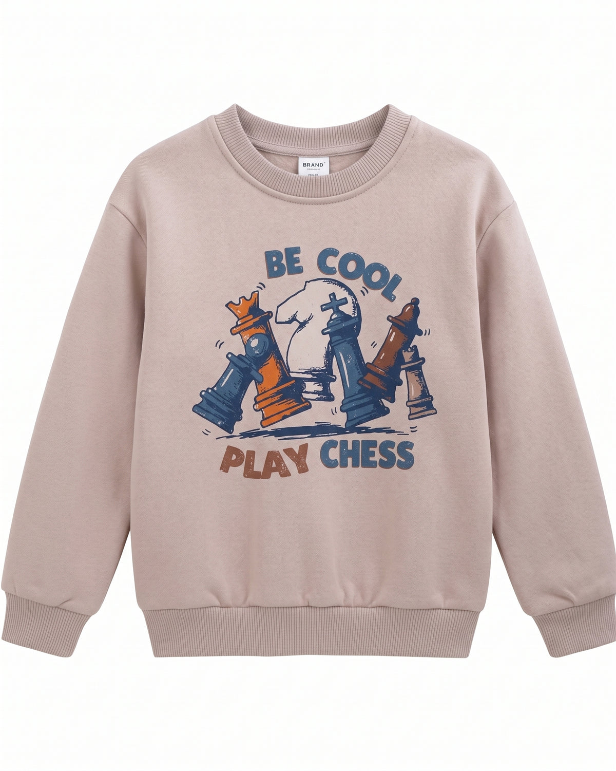 Sudadera sin capucha beige niño.