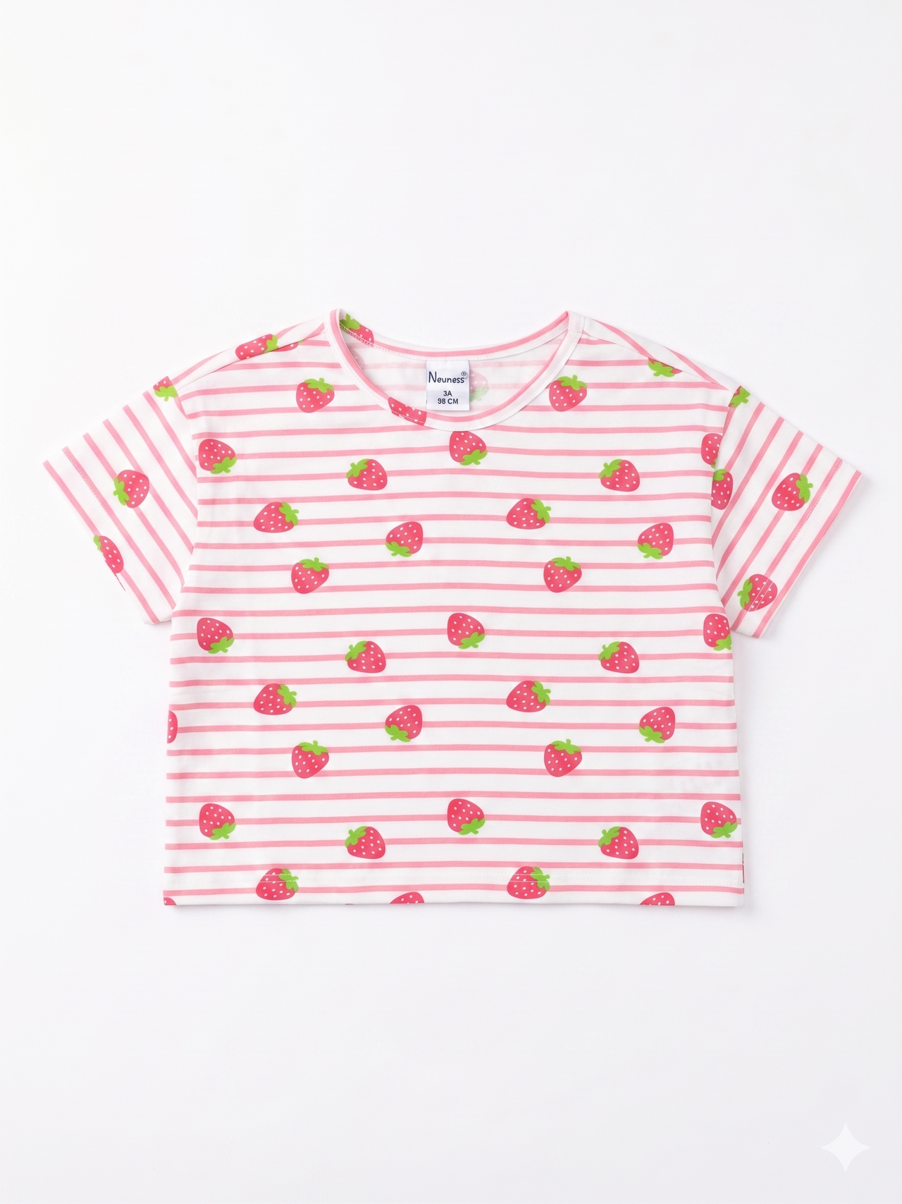 Camiseta manga corta de niña fresas.