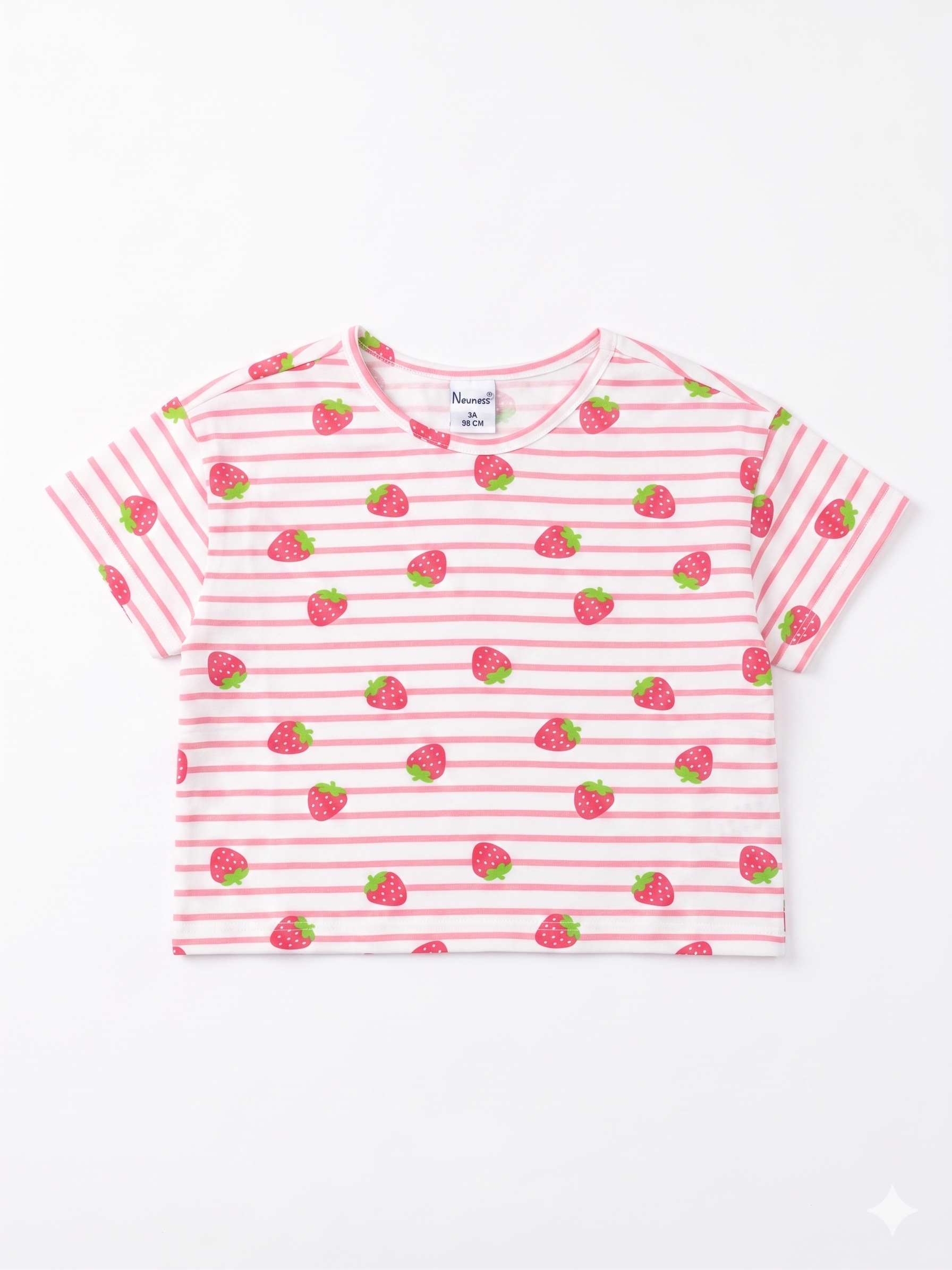 Camiseta manga corta de niña fresas.