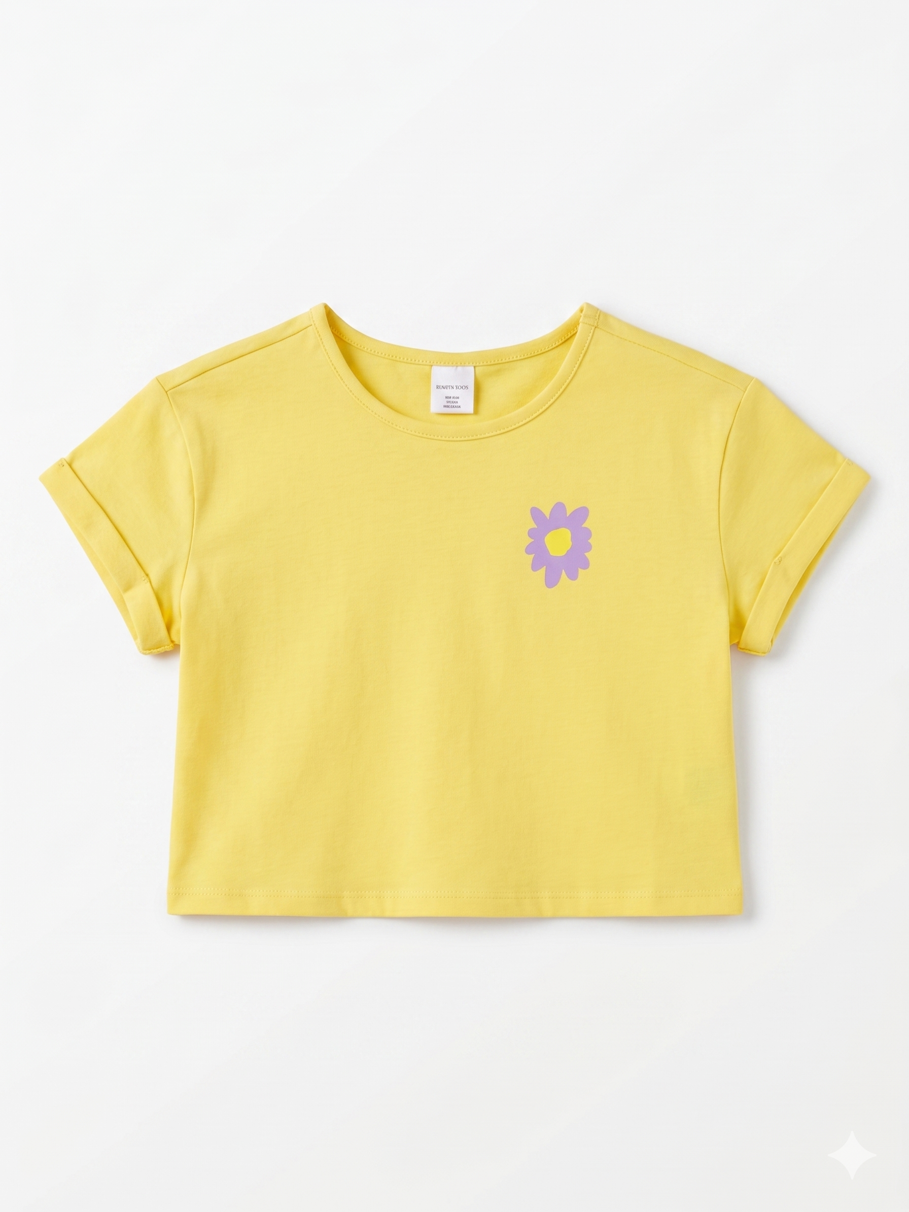 Camiseta corta manga corta cropped de niña.