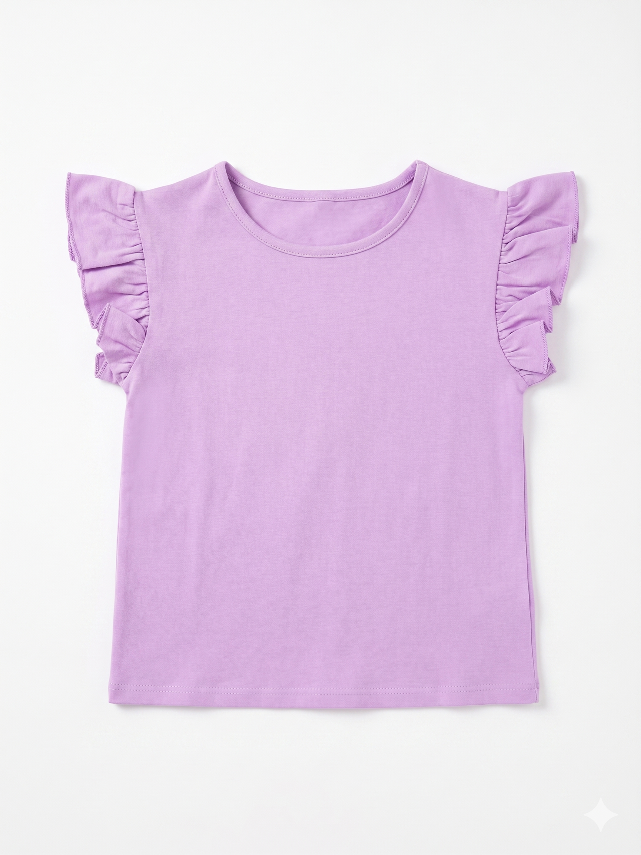 Camiseta manga corta con volantes niña.