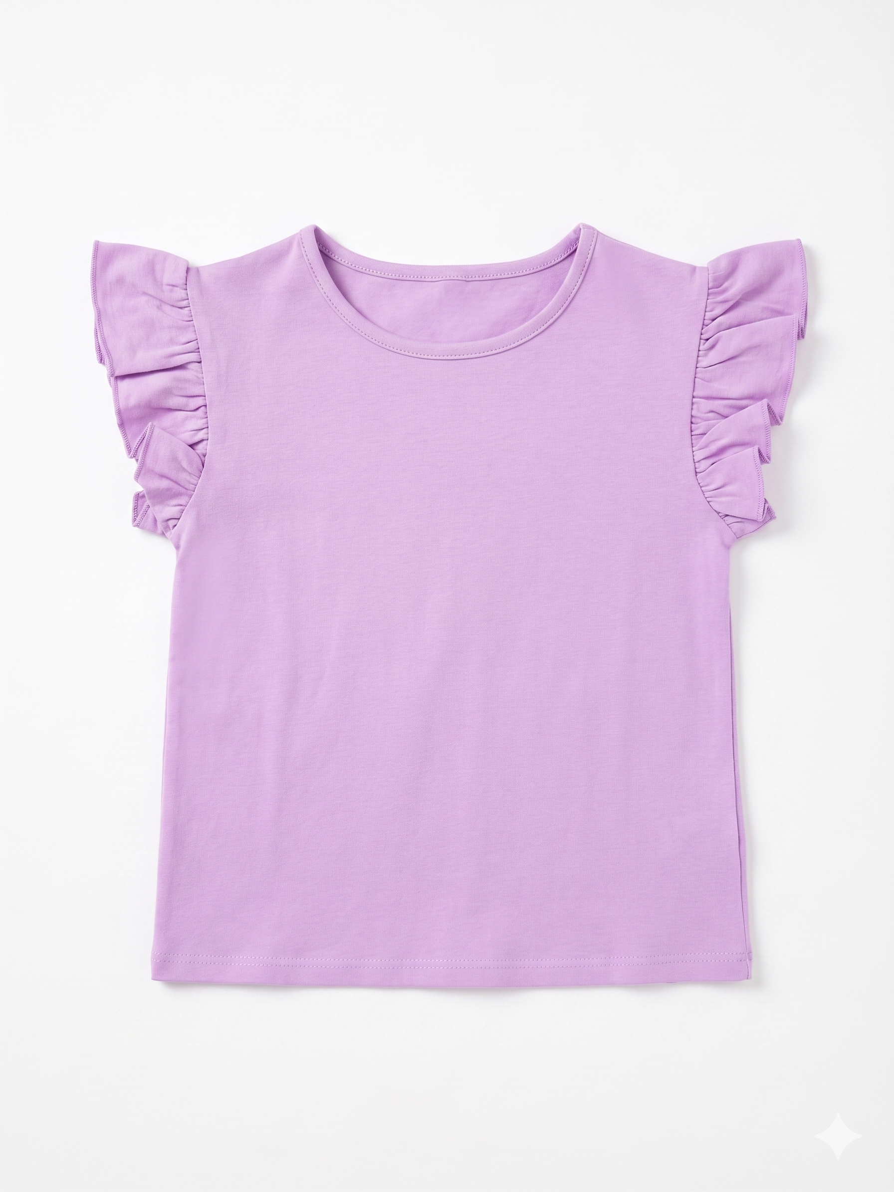 Camiseta manga corta con volantes niña.