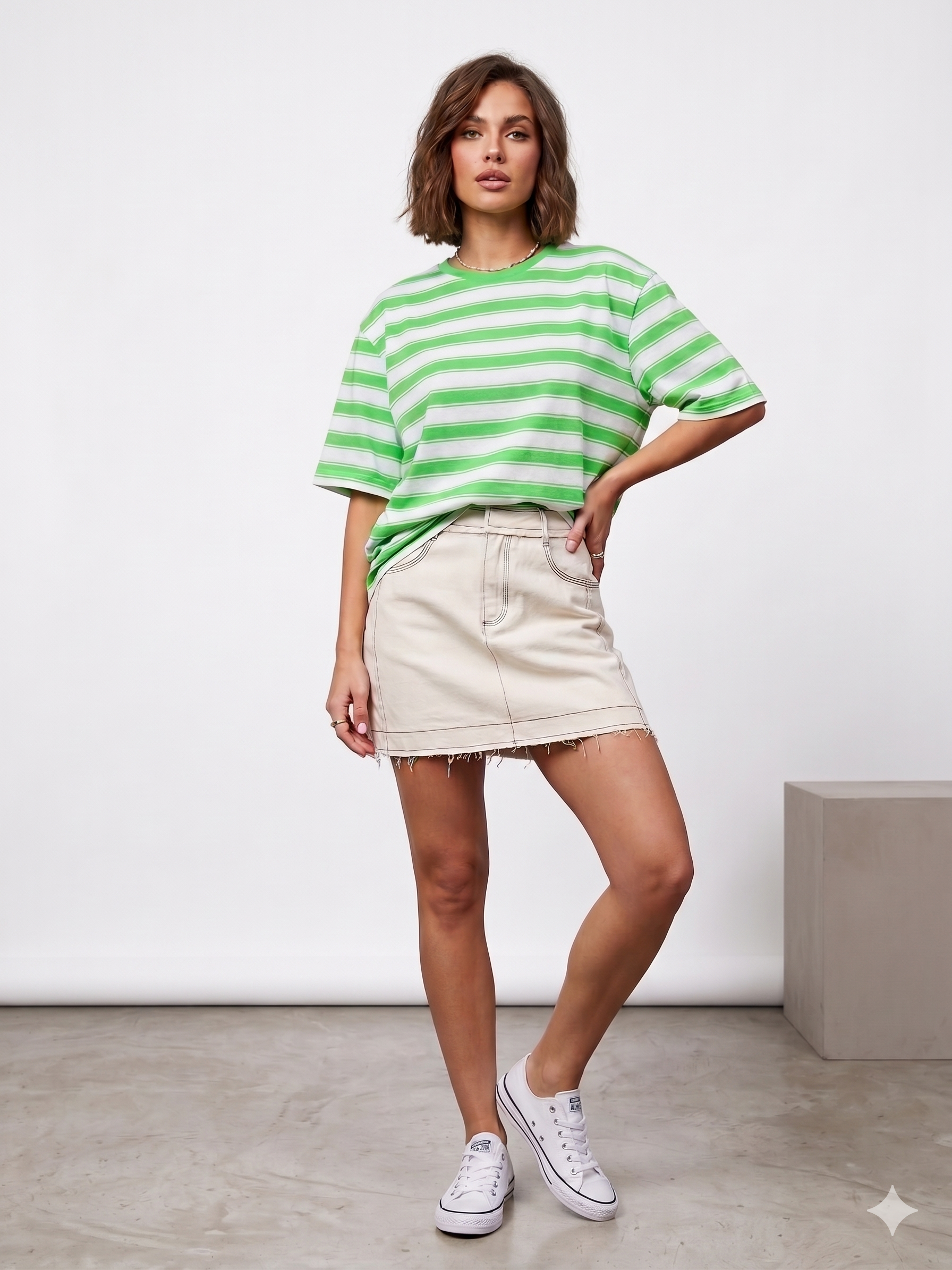 Mini falda pantalón estilo denim