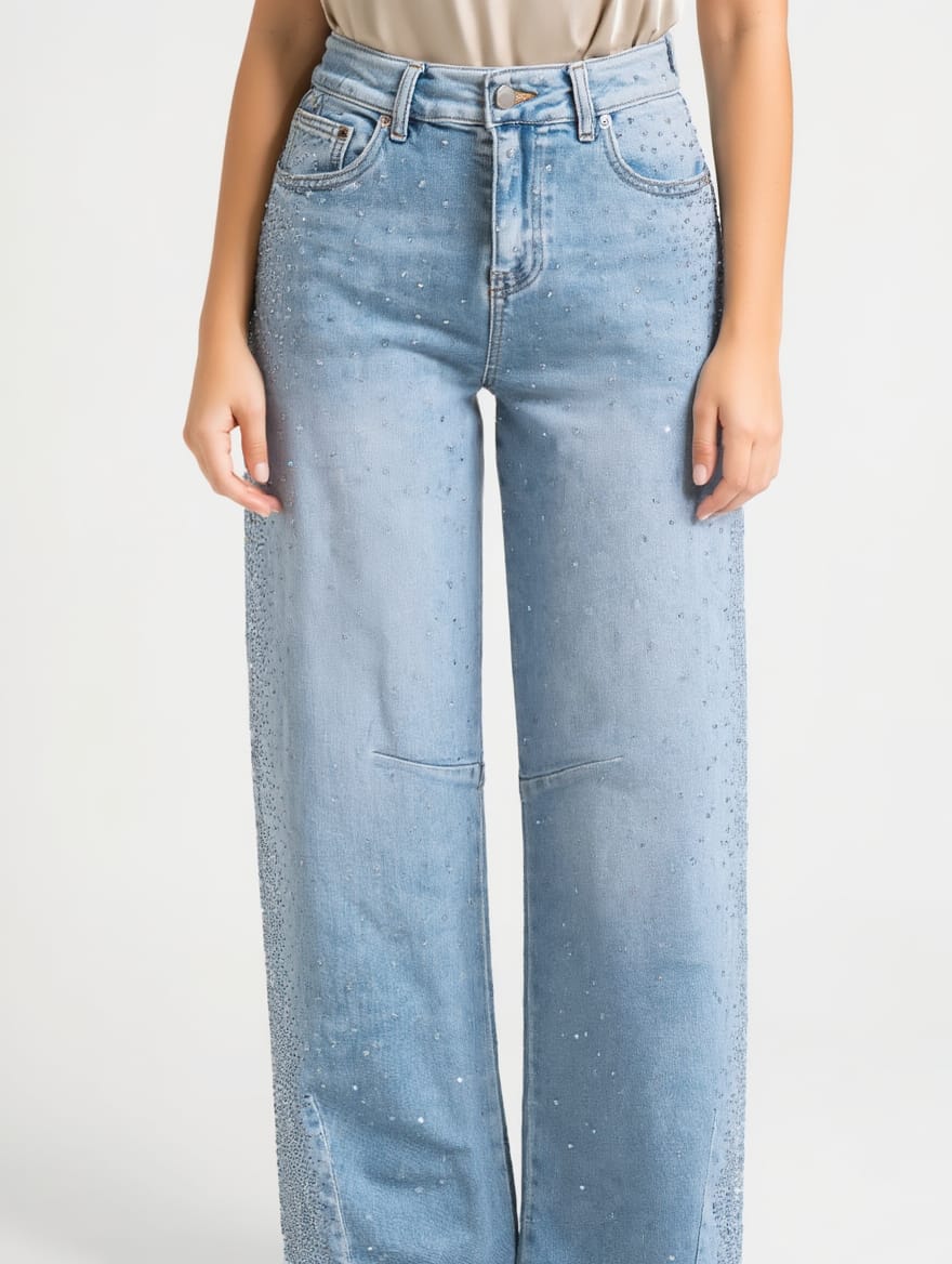 Pantalón vaquero de brillos