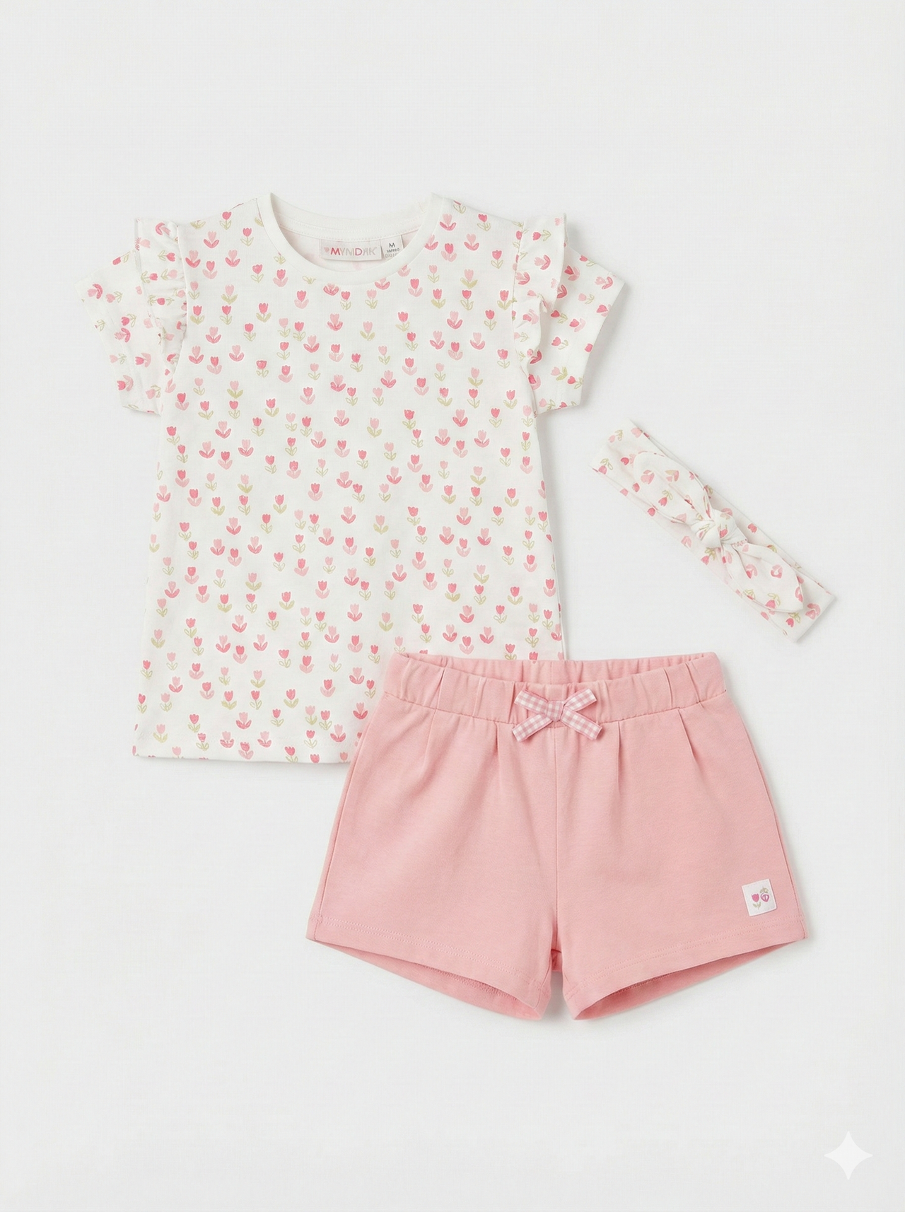 Conjunto Camiseta Y Pantalón Corto Con Cinta Niña