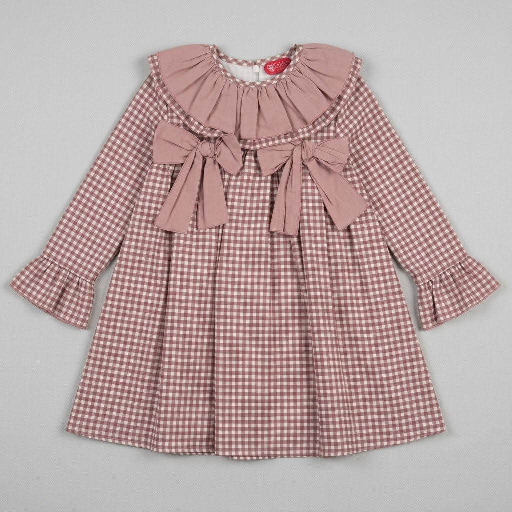 Vestido vichy niña manga larga