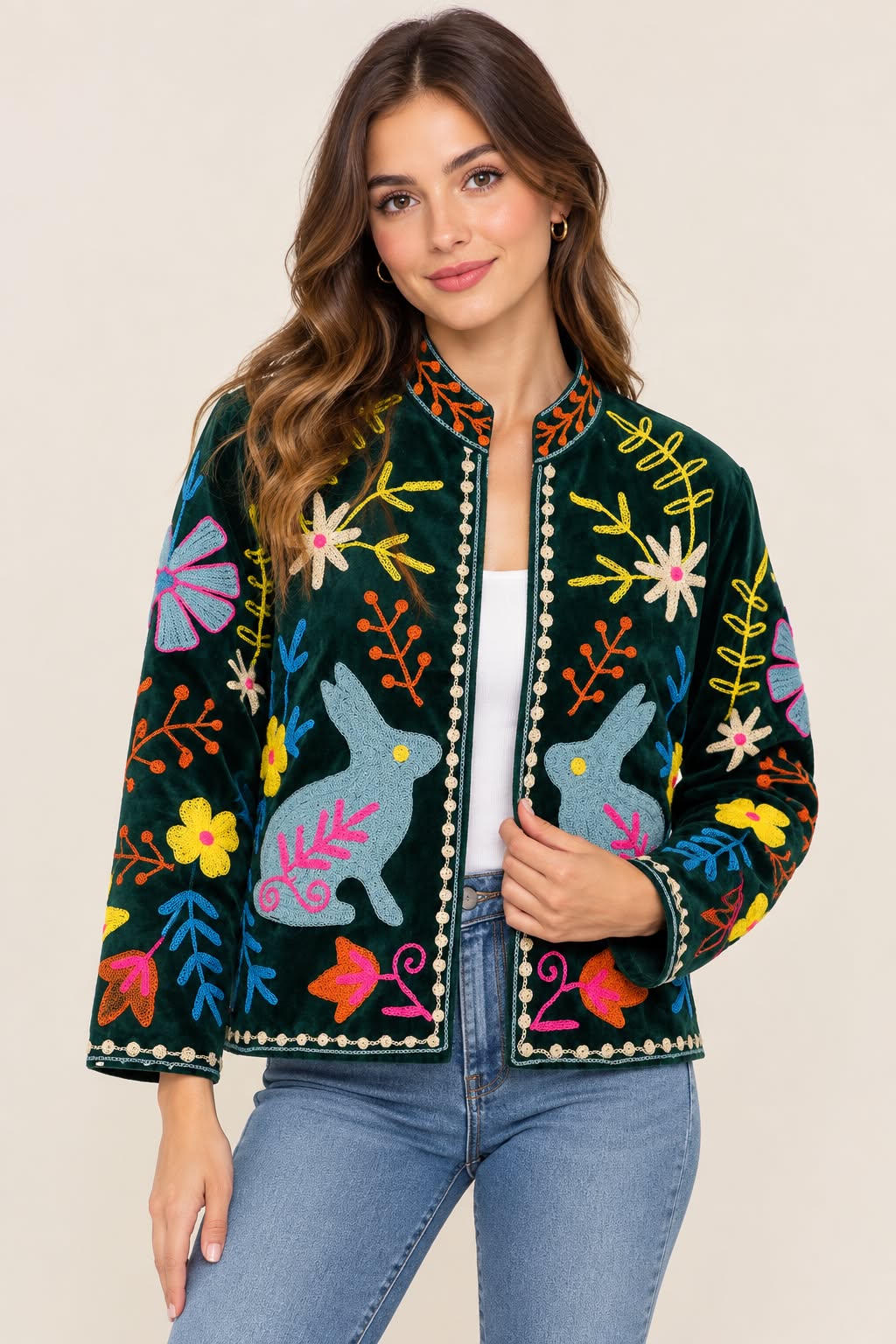 Chaqueta bordada Suzani