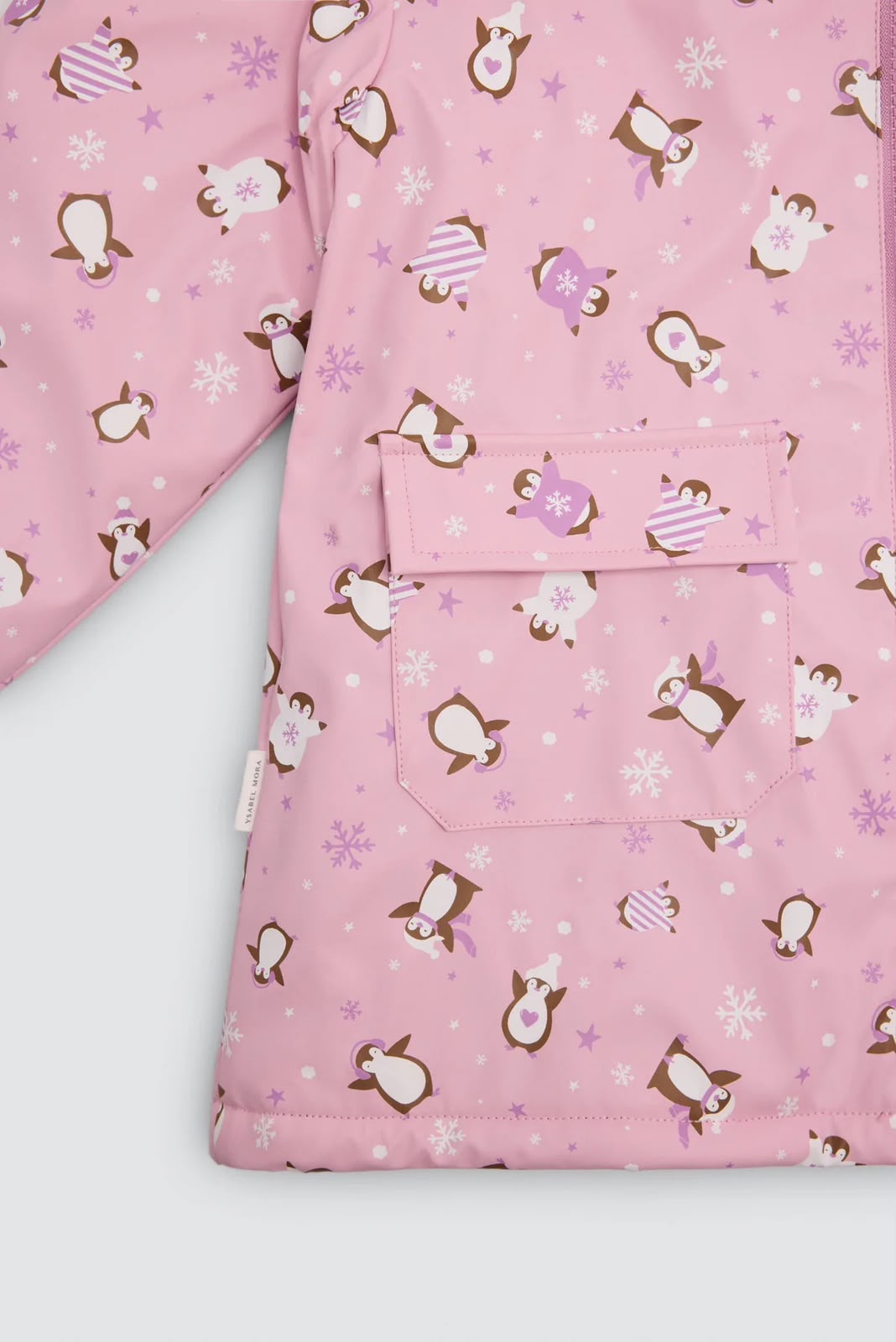 Chubasquero niña forro polar pingüinos