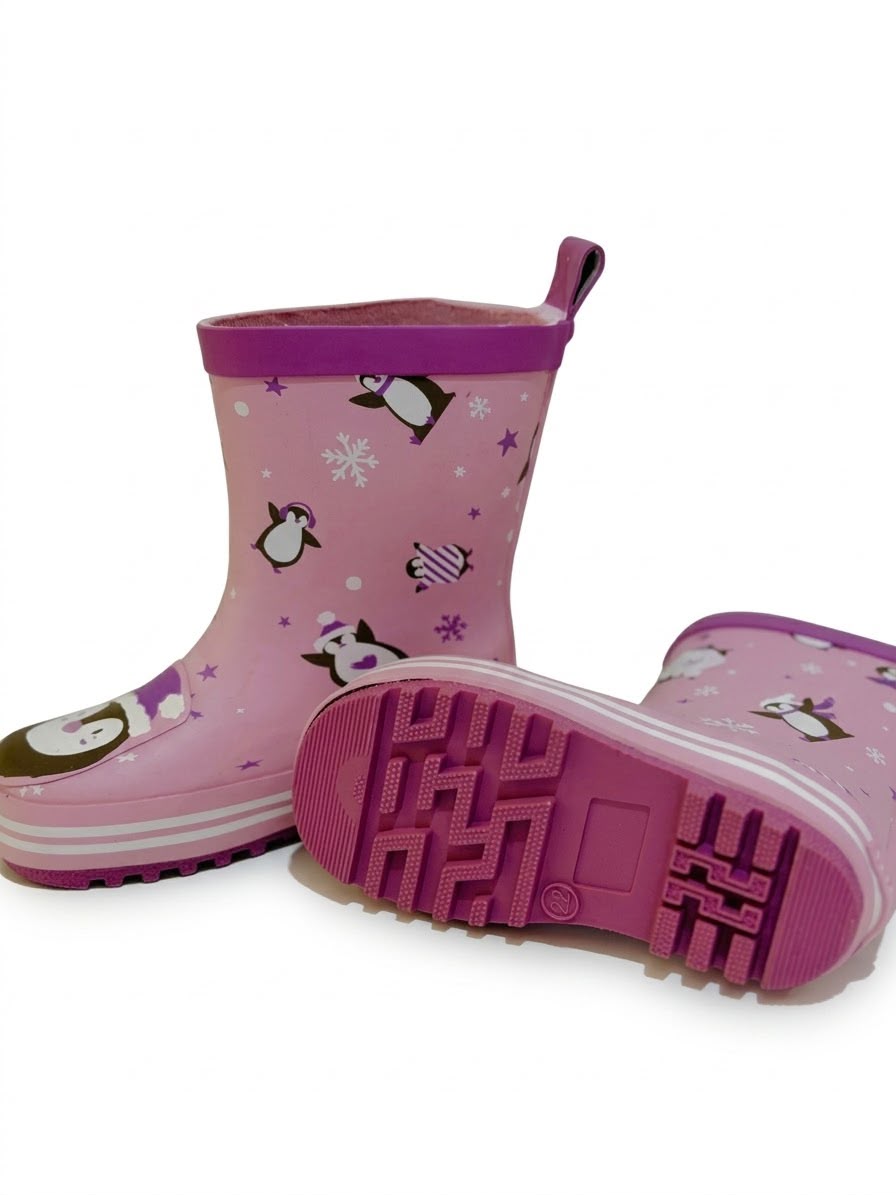 Bota de agua forro interior niña pingúinos