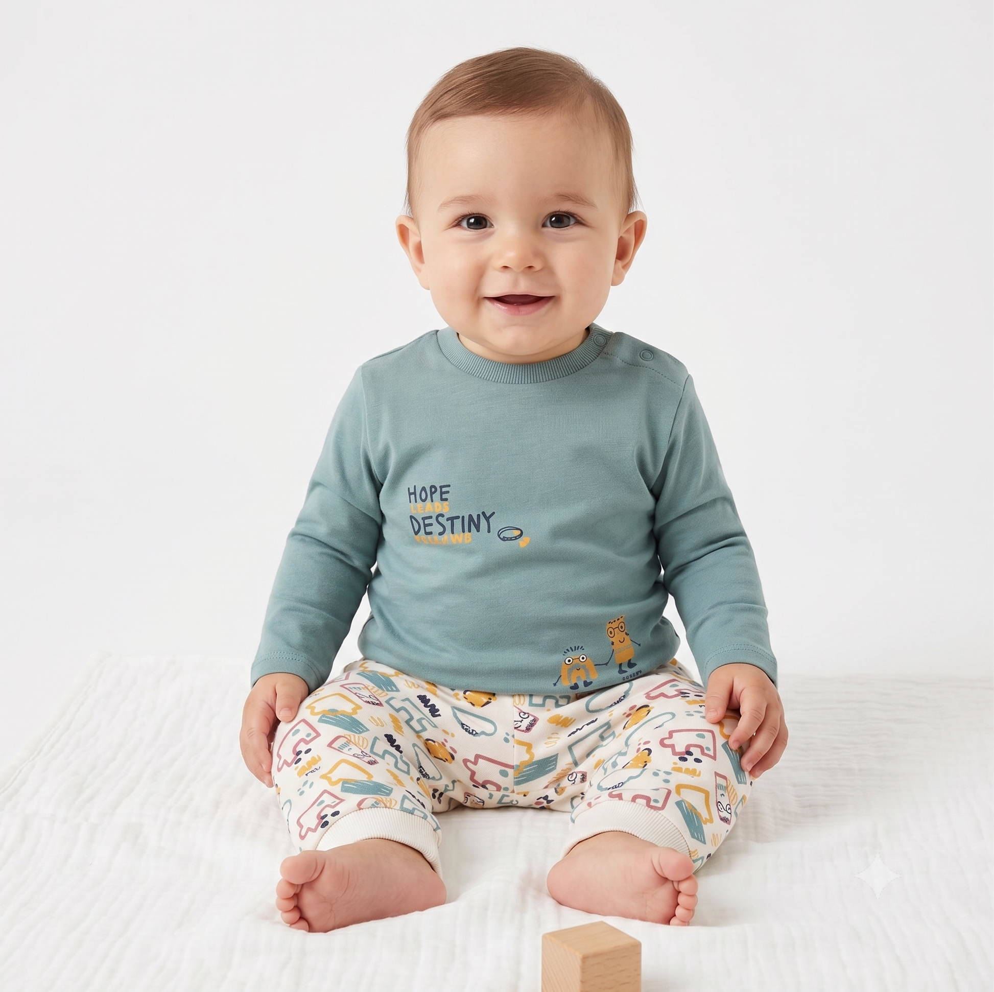 Camiseta de manga larga de punto bebé niño