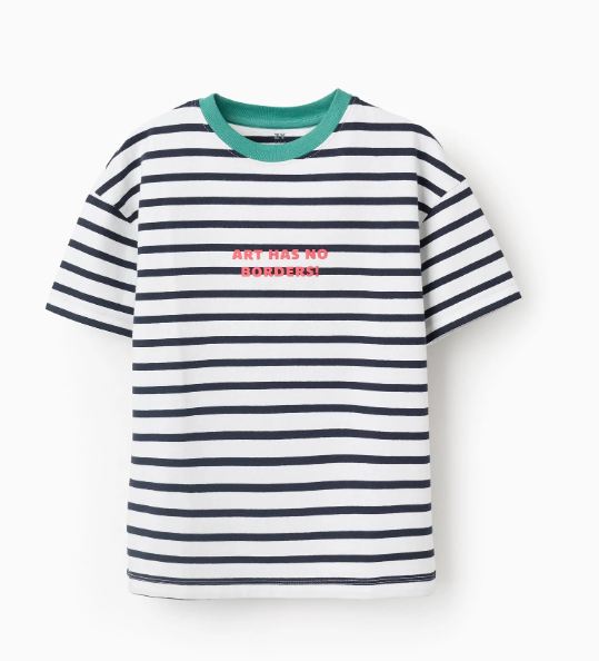 Camiseta manga corta rayas.