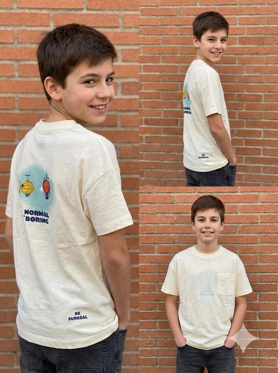 Camiseta Manga Corta Estampado Espalda