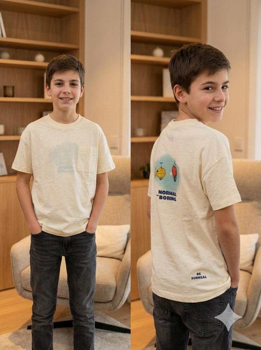 Camiseta Manga Corta Estampado Espalda