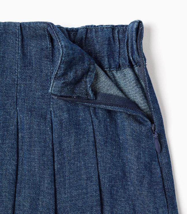 Falda Pantalón Plisada vaquera.