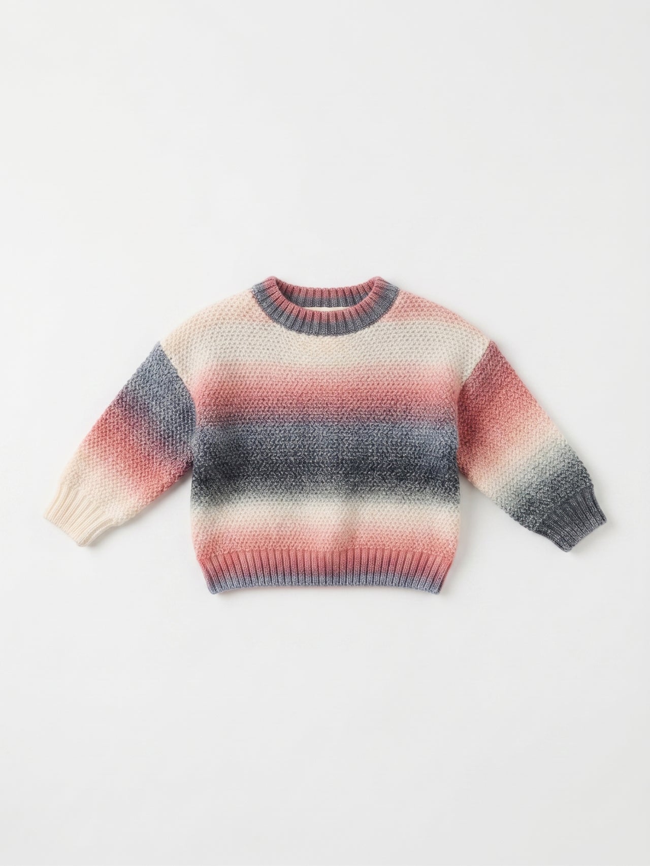 Jersey de punto cuello redondo, diseño degradado, niña.