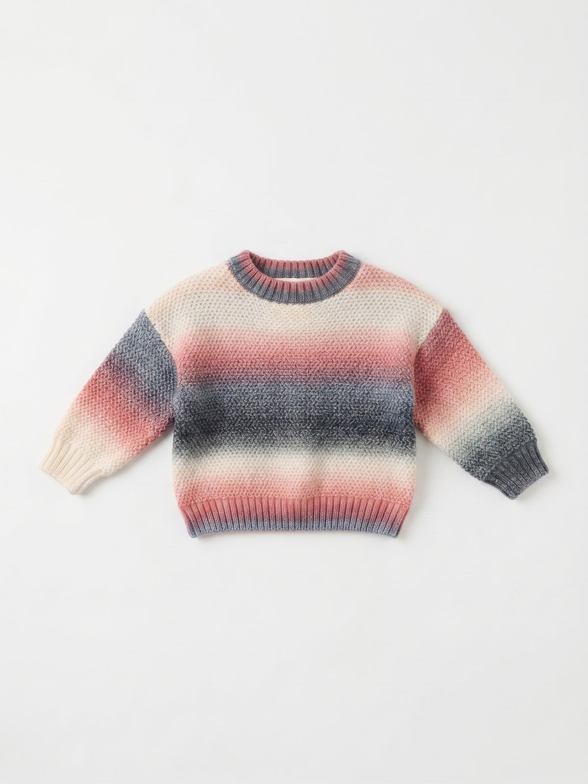 Jersey de punto cuello redondo, diseño degradado, niña.