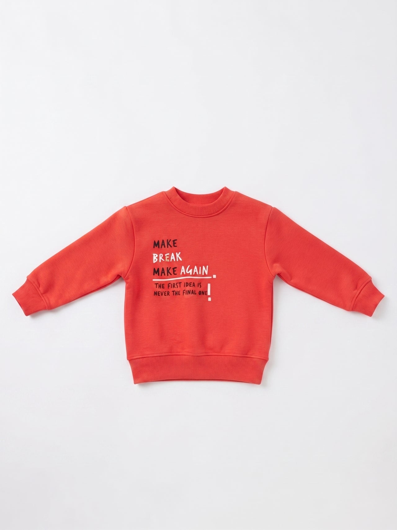 Sudadera sin capucha de felpa, rojo coral, niño.