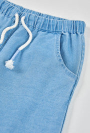 Pantalón denim bordado de niña