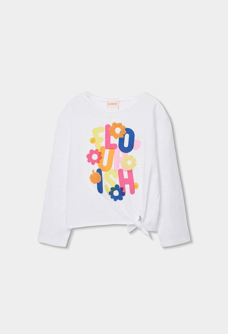 Camiseta punto manga larga de niña