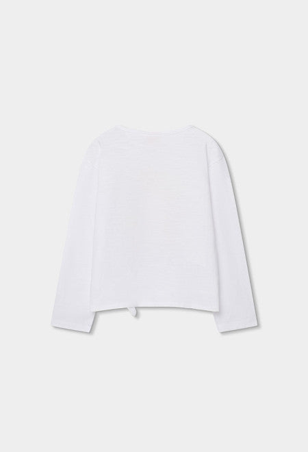 Camiseta punto manga larga de niña
