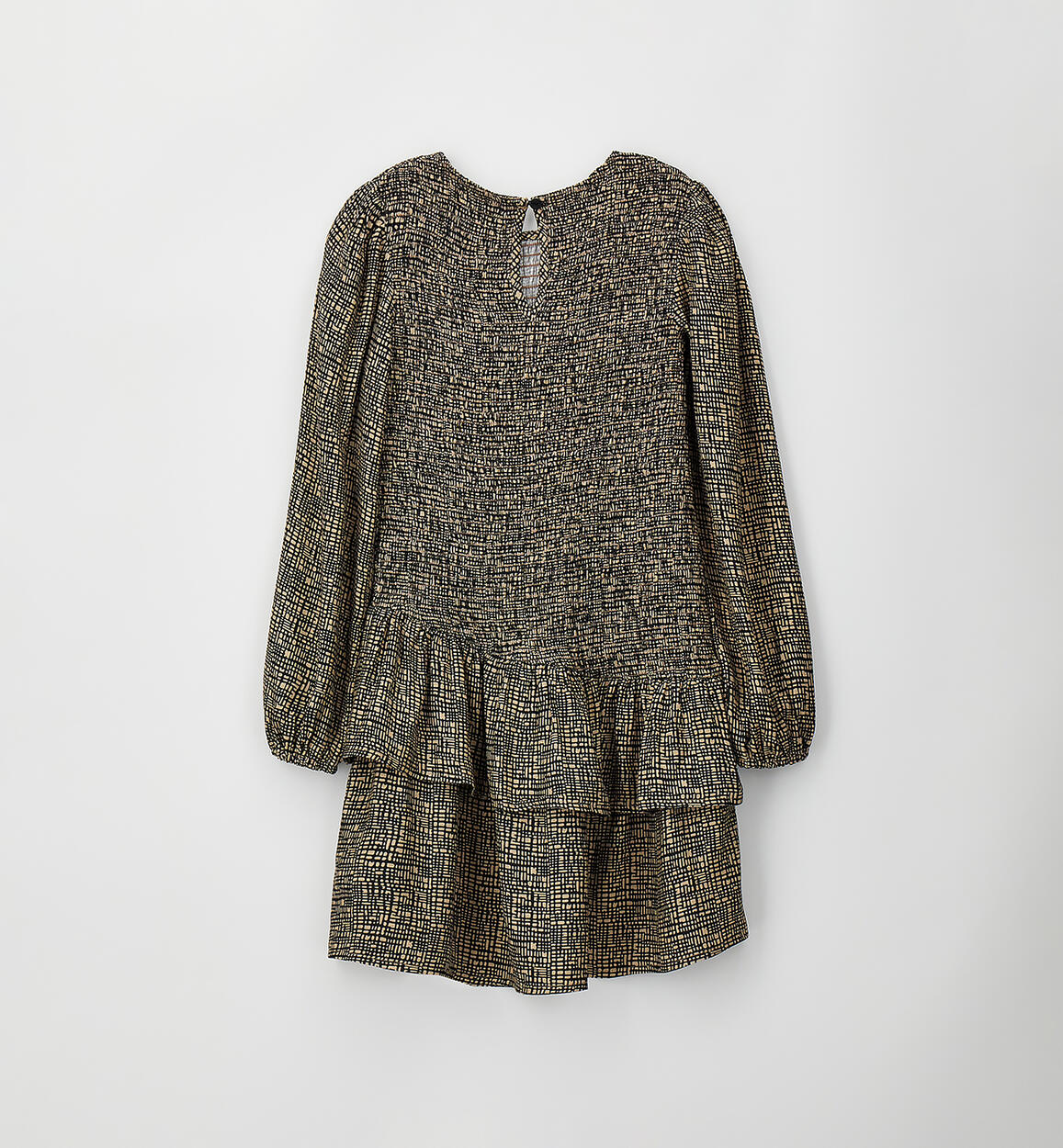 Vestido nido de abeja con volantes